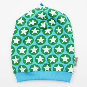 Berretto da 39 a 54 cm Stelle KU turchese/verde foderato