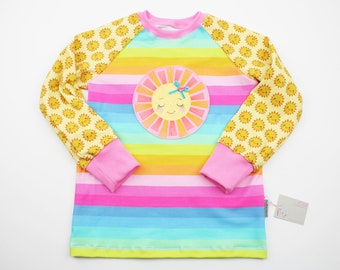 Long-sleeved shirt size 62-134 sun yellow/pink