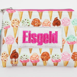 Mini trousse/borsa gelato "Ice Money" menta/rosa