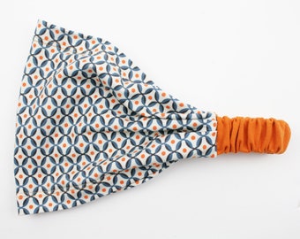 Bandana/Haarband grafisches Muster blau/orange