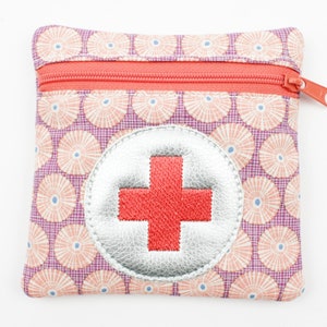 Borse di pronto soccorso cerchi viola/rosa salmone 11 x 11 cm
