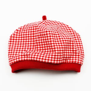 Puppenmütze Gr. 36 oder 43  rot/weiss kariert