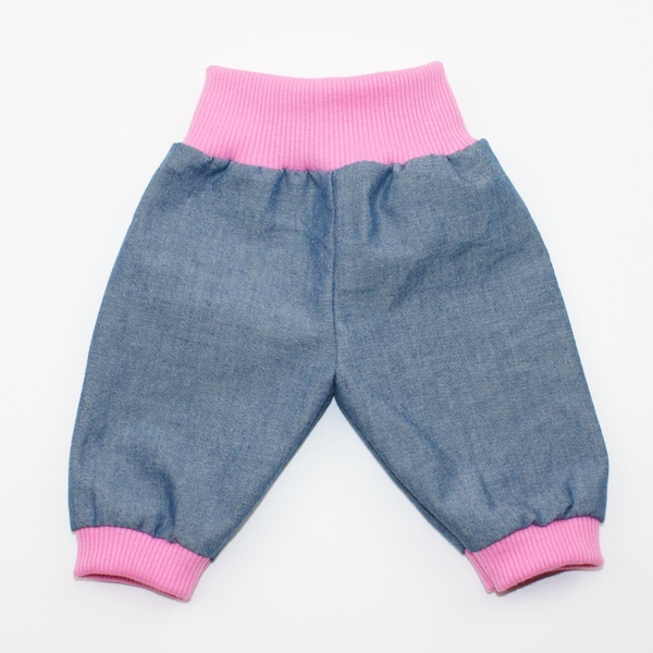 Puppenhose lang  alle Größen Bio-Jeans rosa