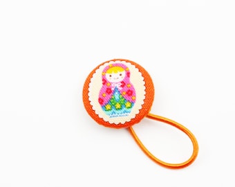 Hair tie 30 mm doll orange/pink