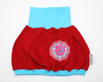 Balloon skirt size 86/92 flowers red/turquoise