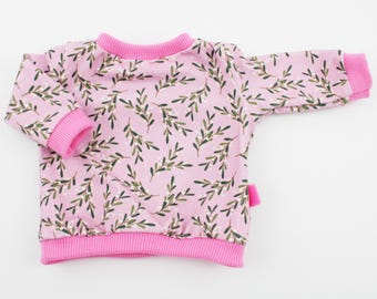 Doll sweater, size 43-46 cm, branches, pink/pink