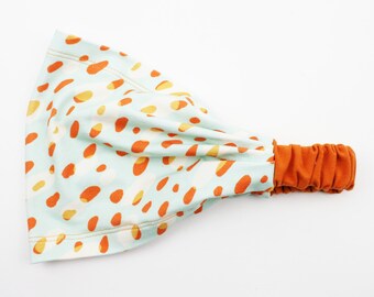 Bandana/hairband leopard pattern mint/orange