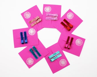 Hair clips glitter different colors