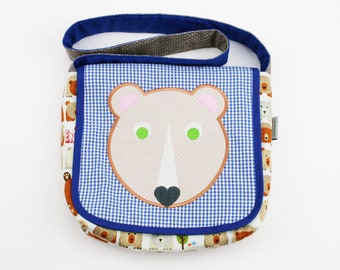 Kindergartentasche Bär braun/blau