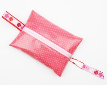 Wet wipe bag/cover dots pink/dark pink