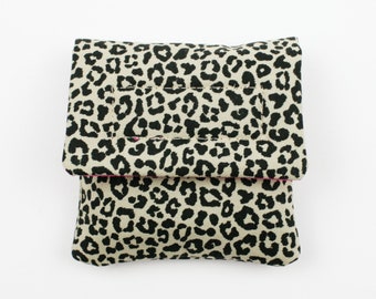 Tampon pouch/mini purse Leoprint beige/pink
