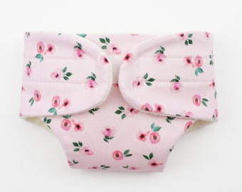 Doll diaper all sizes Streublümchen pink/white