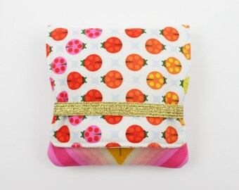 Tampon and panty liner pouch ladybug pink/gold