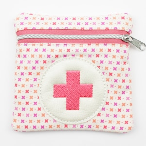 Borsa di pronto soccorso incroci bianco crema/rosa salmone 11 x 11 cm