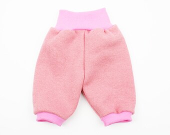 Doll trousers long 43-46 cm glitter sweat old pink/pink