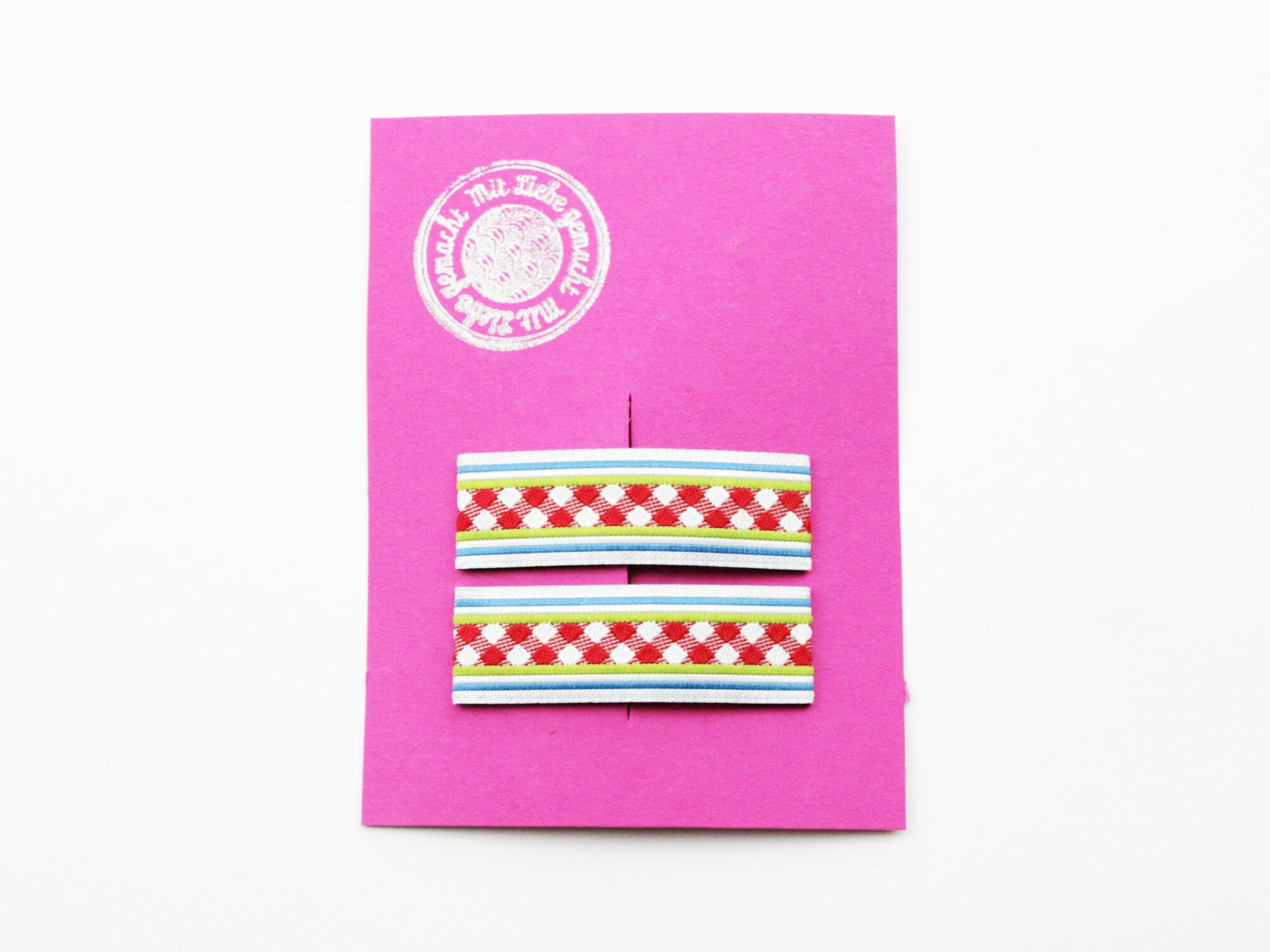Haarspangen Gr. M Streifen rot/grün - Etsy 日本