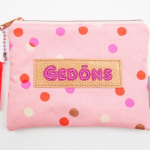 Minikosmetiktäschchen/Geldbeutel Konfetti "Gedöns" rosa/kupfer