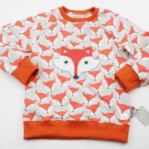 Pulli Gr. 104 Fuchs hellgrau/orange Unikat