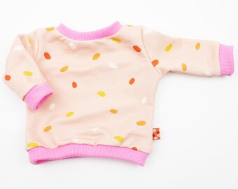 Doll sweater size 43-46 cm Confetti salmon pink/pink