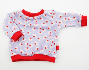 Doll sweater all sizes flowers lilac/red