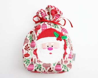 Christmas bag/gift wrapping Christmas pattern beige/red