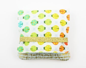 Tampon and panty liner pouch ladybug mint green/gold