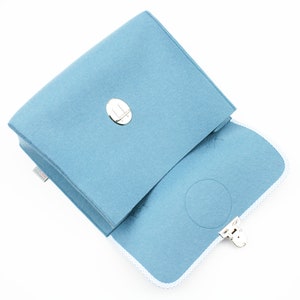 Doctor's case/felt bag for children pure wool felt light blue/light blue image 4