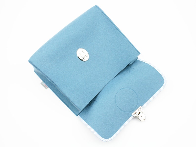 Doctor's case/felt bag for children pure wool felt light blue/light blue image 4