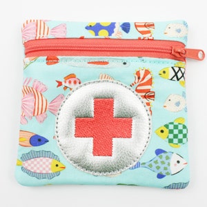 Borsa di pronto soccorso pesce menta/rosa salmone 11 x 11 cm