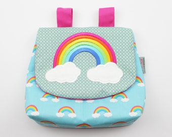 Handlebar bag/bicycle bag rainbow turquoise/pink