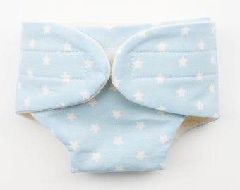 Doll diaper all sizes starlet light blue/white