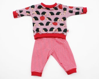 Doll sweater + pants all sizes hedgehog old pink/red