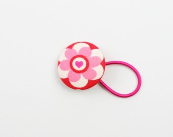 Haargummi 30 mm Blume rosa/pink