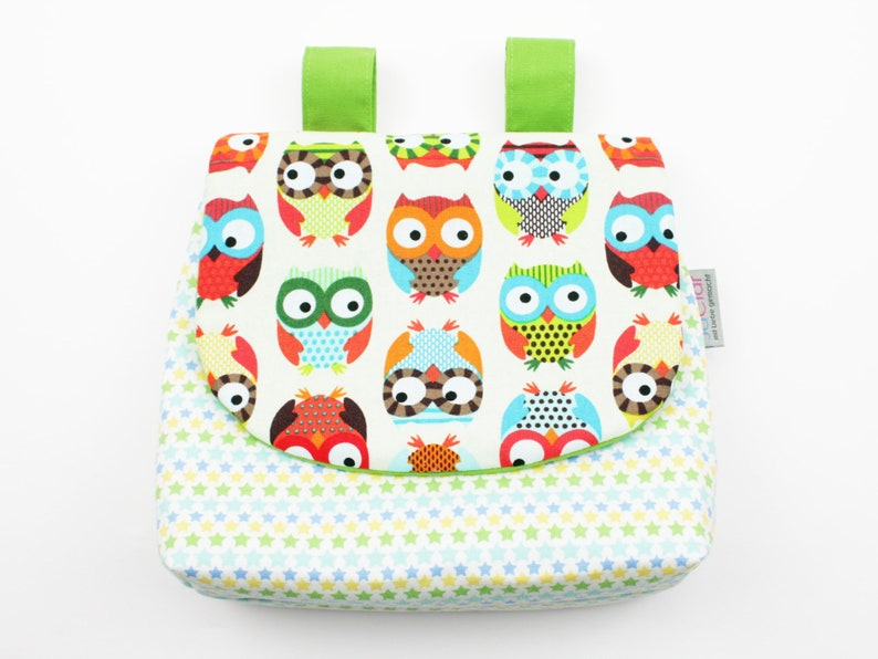 Handlebar bag/pannier Owls colorful/green image 1