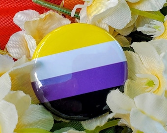 Non-Binary Pride Flag 1.25 inch Accessories - Pins, Magnets, Keychains, Shoe Charm