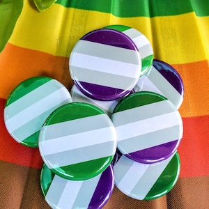 Graysexual, Grayromantic, Grey Aroace Pride Flaggen 3,25 cm Accessoires - Pins, Magnete, Schlüsselanhänger, Schuh Anhänger