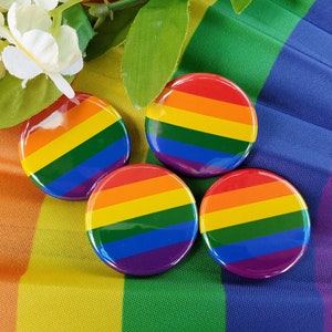 Rainbow Pride Flag Accessories  1.25 inch - Pins, Magnets, Keychains, Shoe Charm
