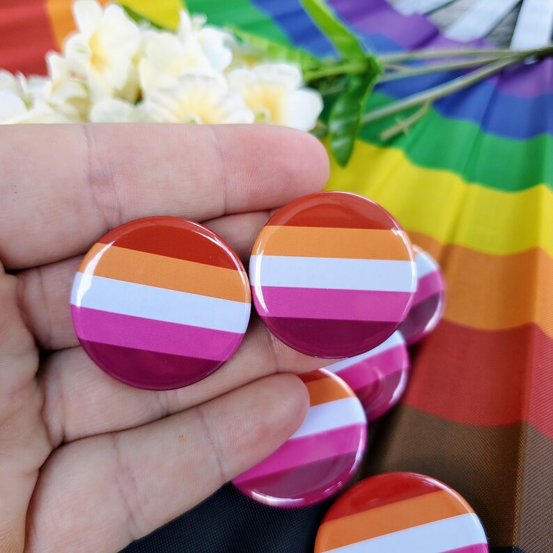 Lesbian Pride Flag 1.25 Inch Accessories - Pins, Magnets, Keychains ...