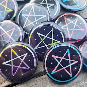 Pentagram Star Pride Flag Buttons