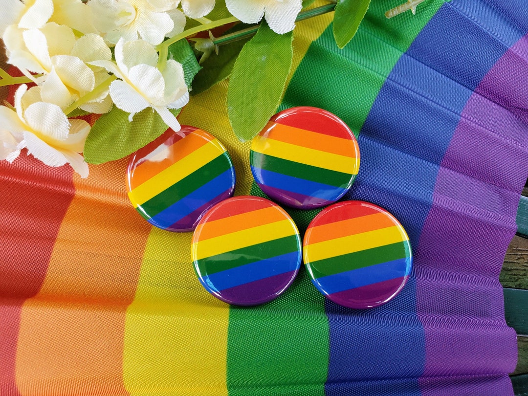 Rainbow Pride Flag Accessories 1.25 Inch - Pins, Magnets, Keychains ...