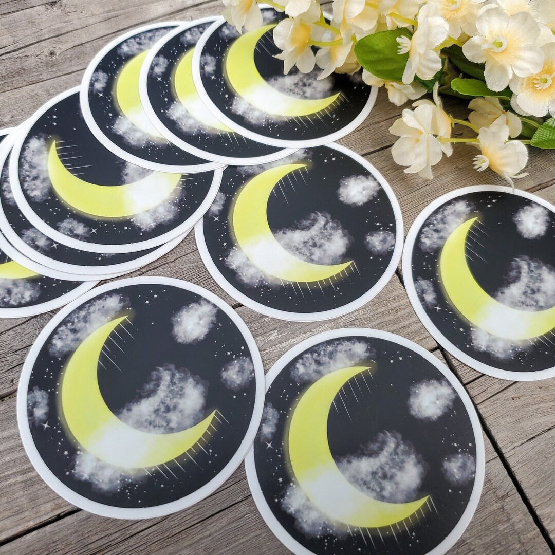 Moonlight Sky Sticker 3x3 Inch Round - Etsy
