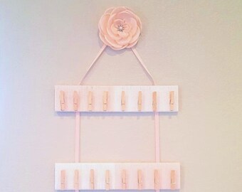 Headband Holder, Hair Bow Holder, Baby Headband Organizer, Girls Hair Bow Accessories, Custom Headband Hanger, Girls Pink Headband Holder