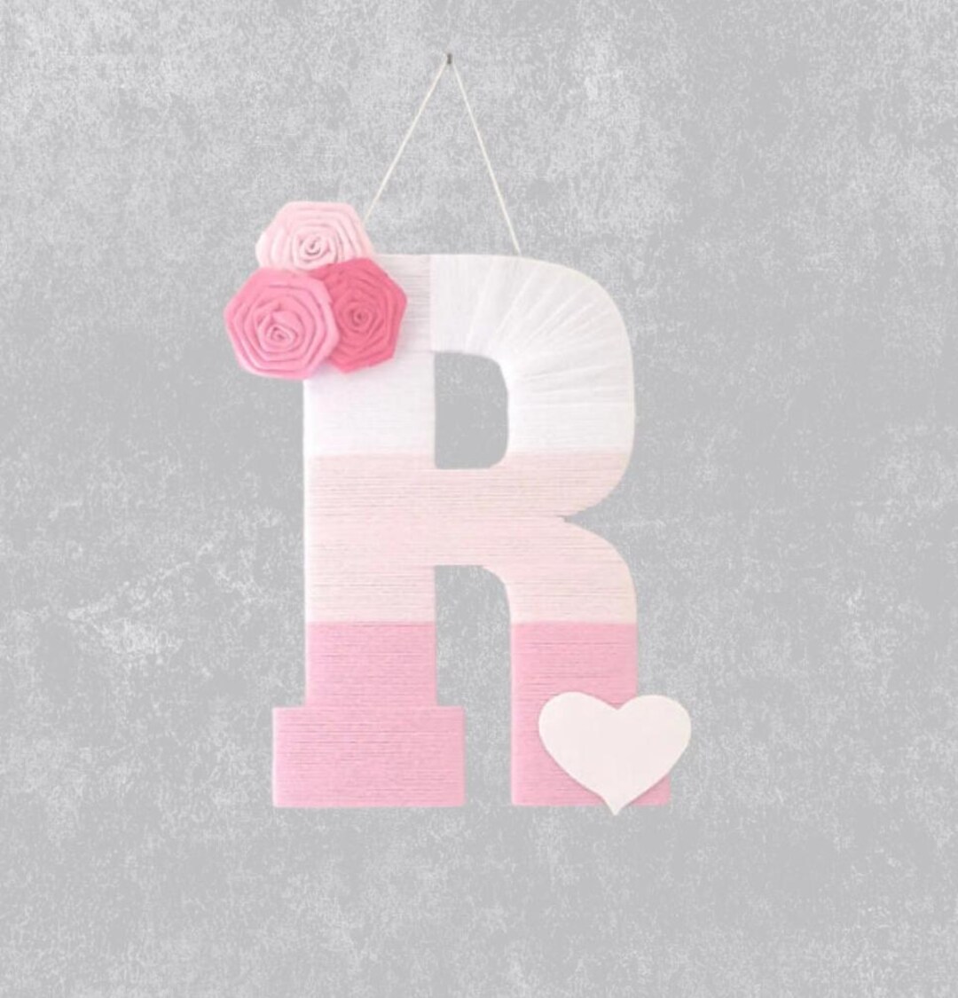 Yarn Letter R Yarn Wrapped Wooden Letters, Custom Nursery Wall Decor, Personalized ...