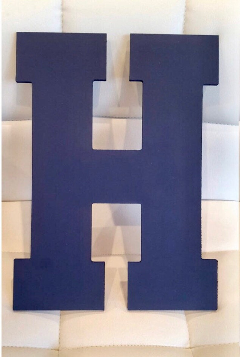 Navy Blue Letter Hand Painted Letter H Door Hanger Boy Boys Etsy