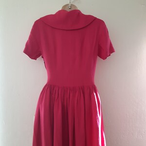 Vintage 80s-does-50s Raspberry Pink Dress With Shawl Collar / Sorbet ...