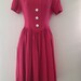 Vintage 80s-does-50s Raspberry Pink Dress With Shawl Collar / Sorbet ...