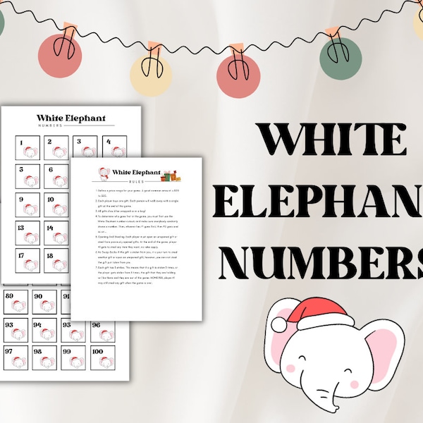 White Elephant Numbers, White Elephant Gifts Funny, White Elephant Invitation, White Elephant Rules, White Elephant Game