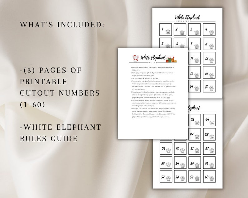 White Elephant Numbers, White Elephant Gifts Funny, White Elephant ...