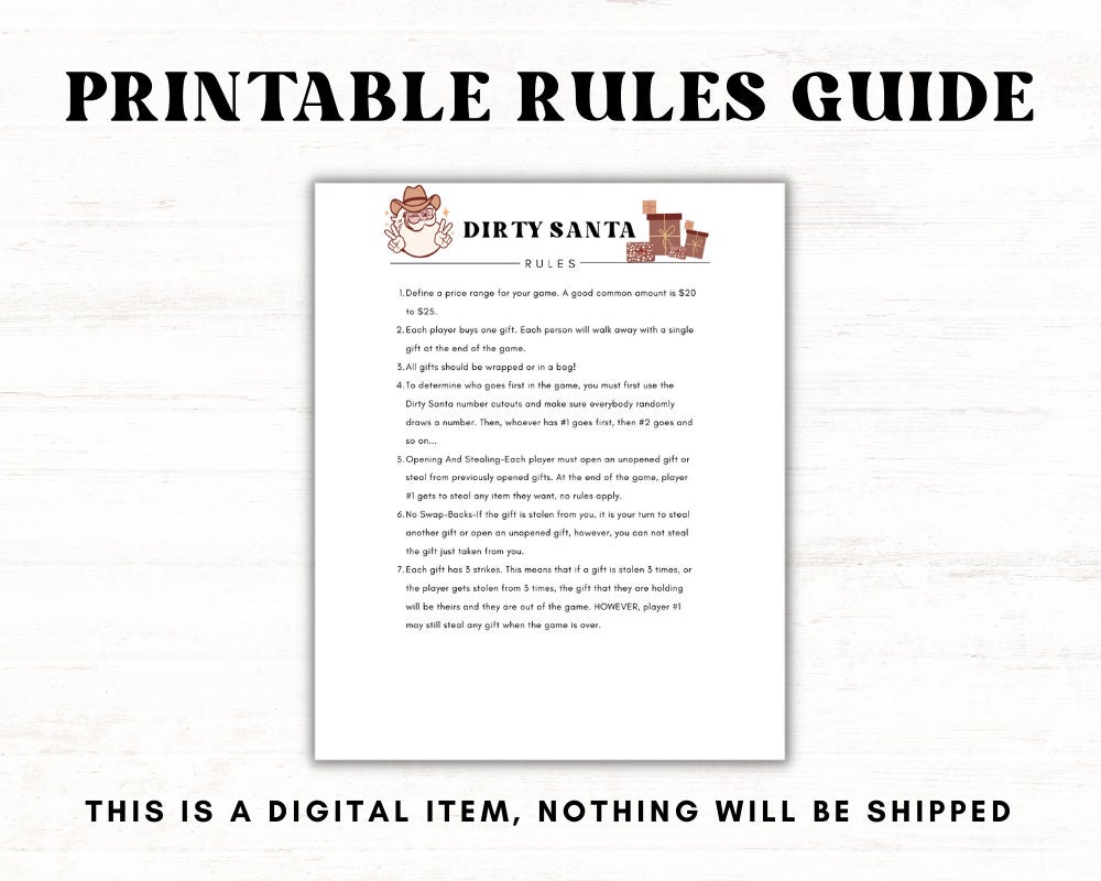 dirty-santa-numbers-dirty-santa-gift-dirty-santa-rules-white-elephant-rules-white-elephant-gift-exchange-christmas-swap-numbers-etsy