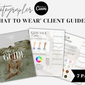 Photography Client Guide Template | Photographer What to Wear Guide Template | Photographer CANVA Template | Photographer Client Guide